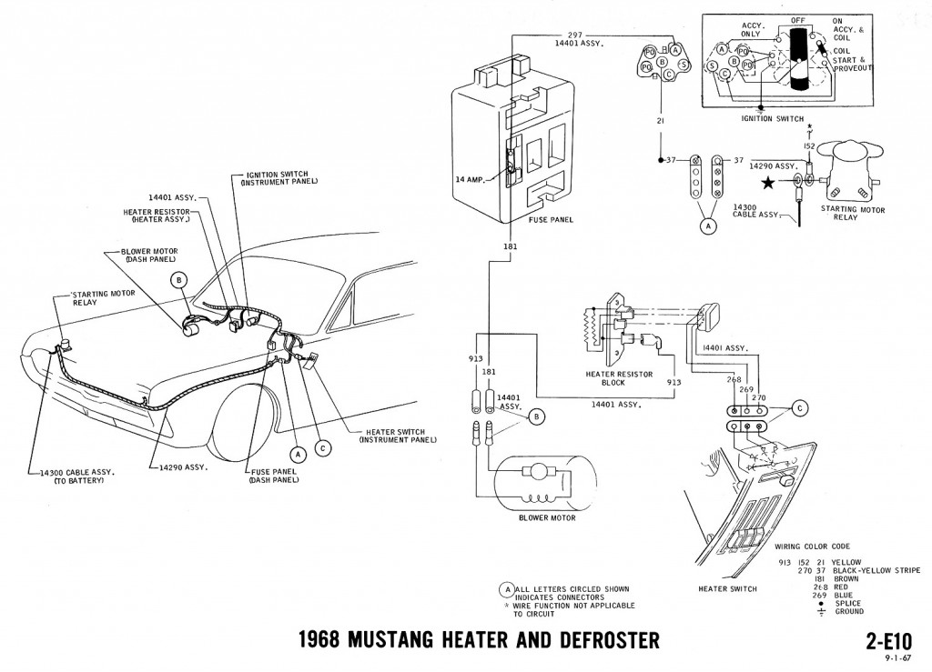 1968 Mustang Wiring Diagrams and Vacuum Schematics ... 1967 ford f100 turn signal switch wiring diagram 