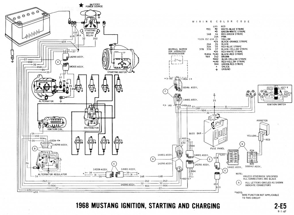 1968 Mustang Wiring Diagrams and Vacuum Schematics ... 1969 mustang ignition wiring diagram 